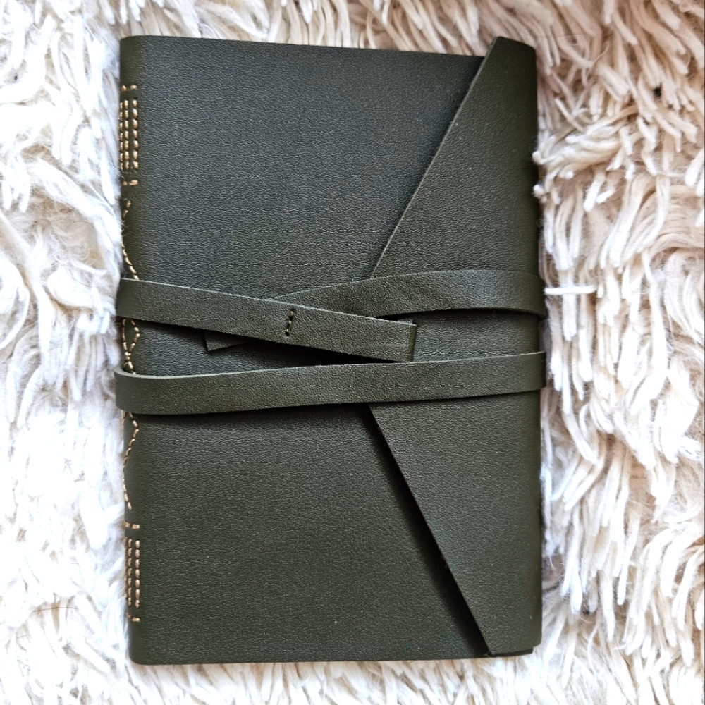 Fringe Studio Notebook 240 Dotted Pages Olive 6.5x4.5" Vegan Leather